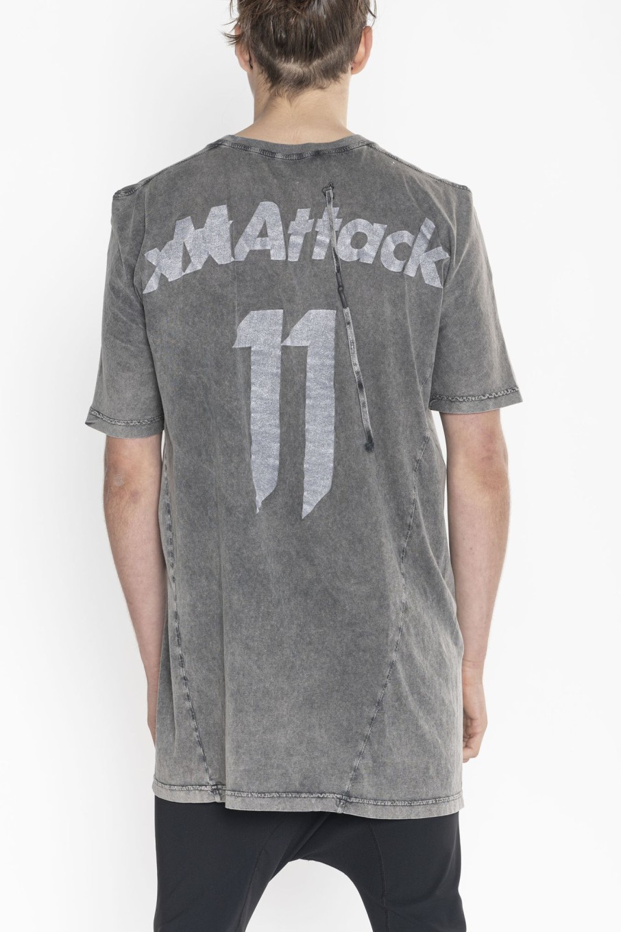 Men Boris Bidjan Saberi T-Shirts | Massive Attack Washed Grey T-Shirt