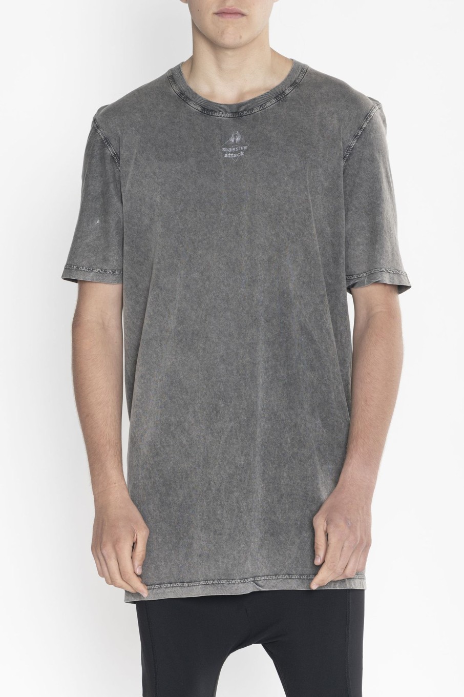 Men Boris Bidjan Saberi T-Shirts | Massive Attack Washed Grey T-Shirt