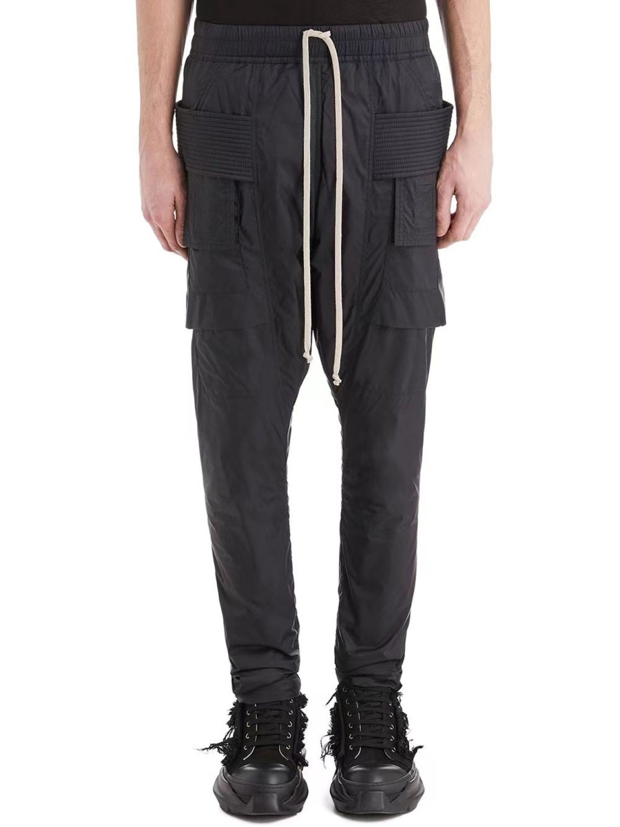 Men Rick Owens Pants | Creatch Cargo Drawstring Woven Pants