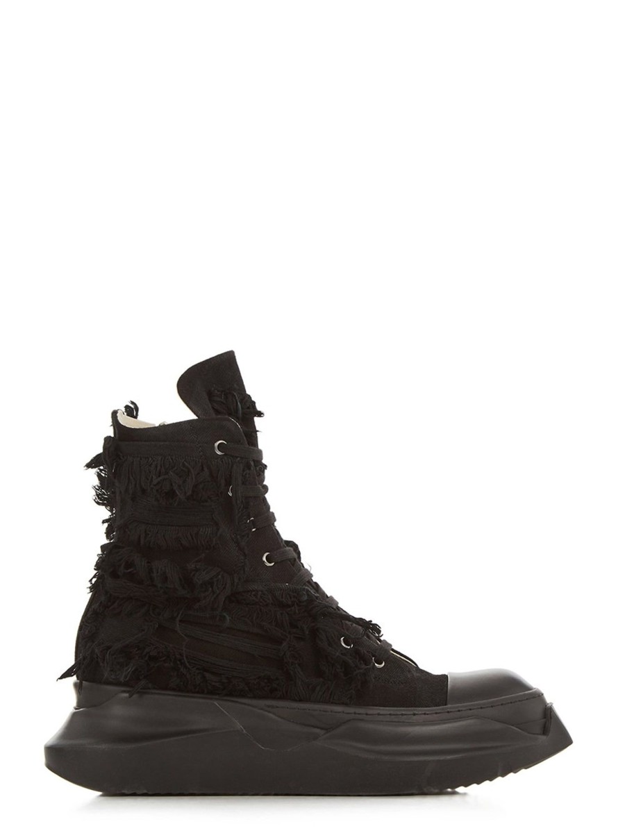 Men Rick Owens Boots | Abstract Denim Sneakers