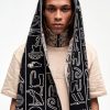 Men TWELVEPIECES Scarves | Knitted Scarf Hieroglyf - Black/Brown Beige