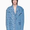 Men Feng Chen Wang Jackets | Feng Chen Wang Denim Phoenix Jacket