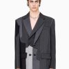 Men Feng Chen Wang Jackets | Feng Chen Wang Woolen Stitching Jacket