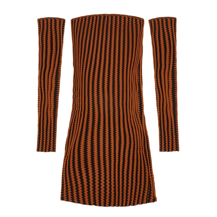 Women VELVET GLOVE Dresses & Skirts | Velvet Glove Waved Stripe Knit Dress