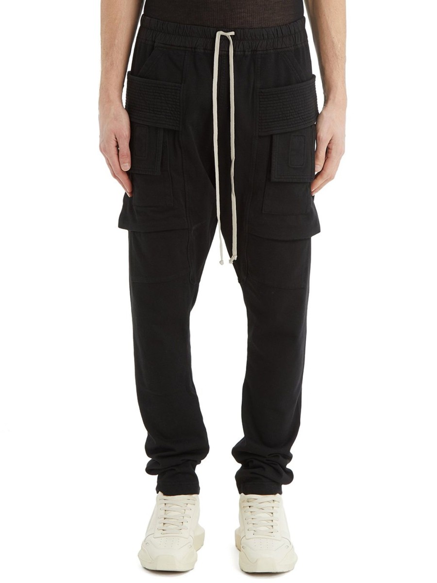 Men Rick Owens Pants | Rick Owens Creatch Cargo Drawstring Pants