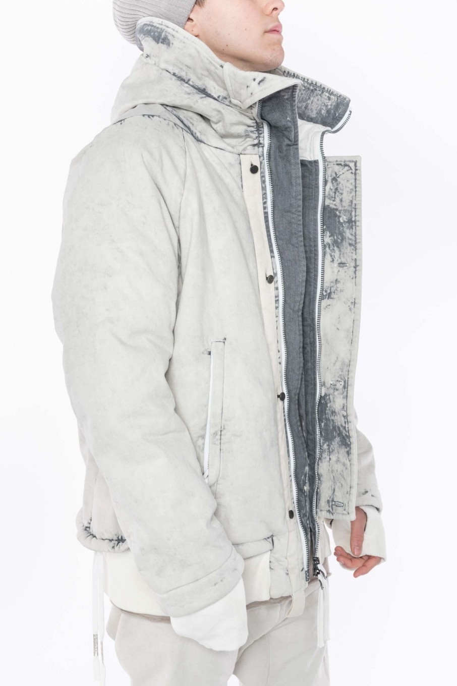 Men Boris Bidjan Saberi Jackets | Punk Grey Jacket