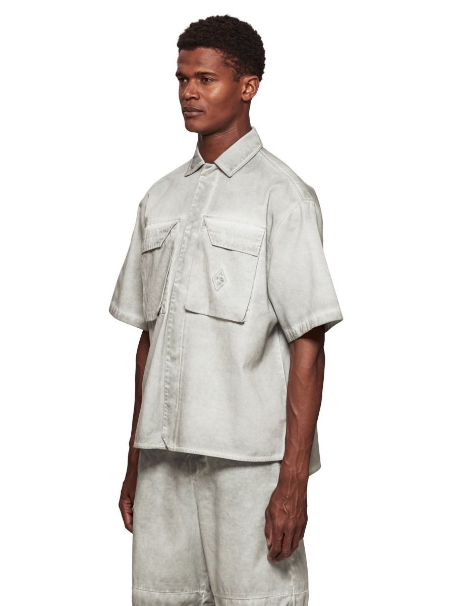 Men A-COLD-WALL Shirts | A-Cold-Wall Woven Dye Tech Short Sleeve Overshirt