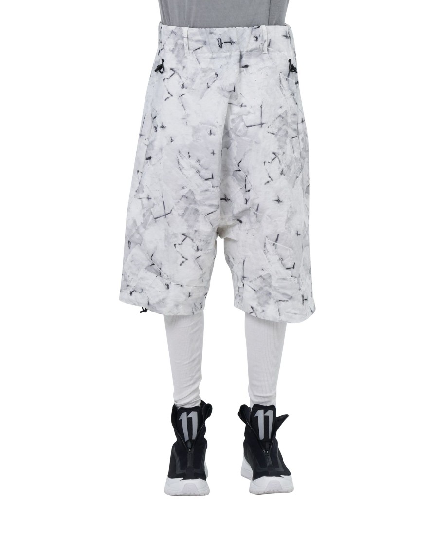 Men ISO.POETISM Pants | Dropped Shorts White_Print