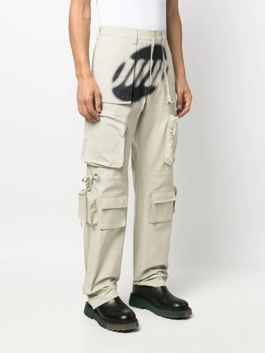 Men WE11DONE Pants | We11Done Graffiti Print Cargo Trousers