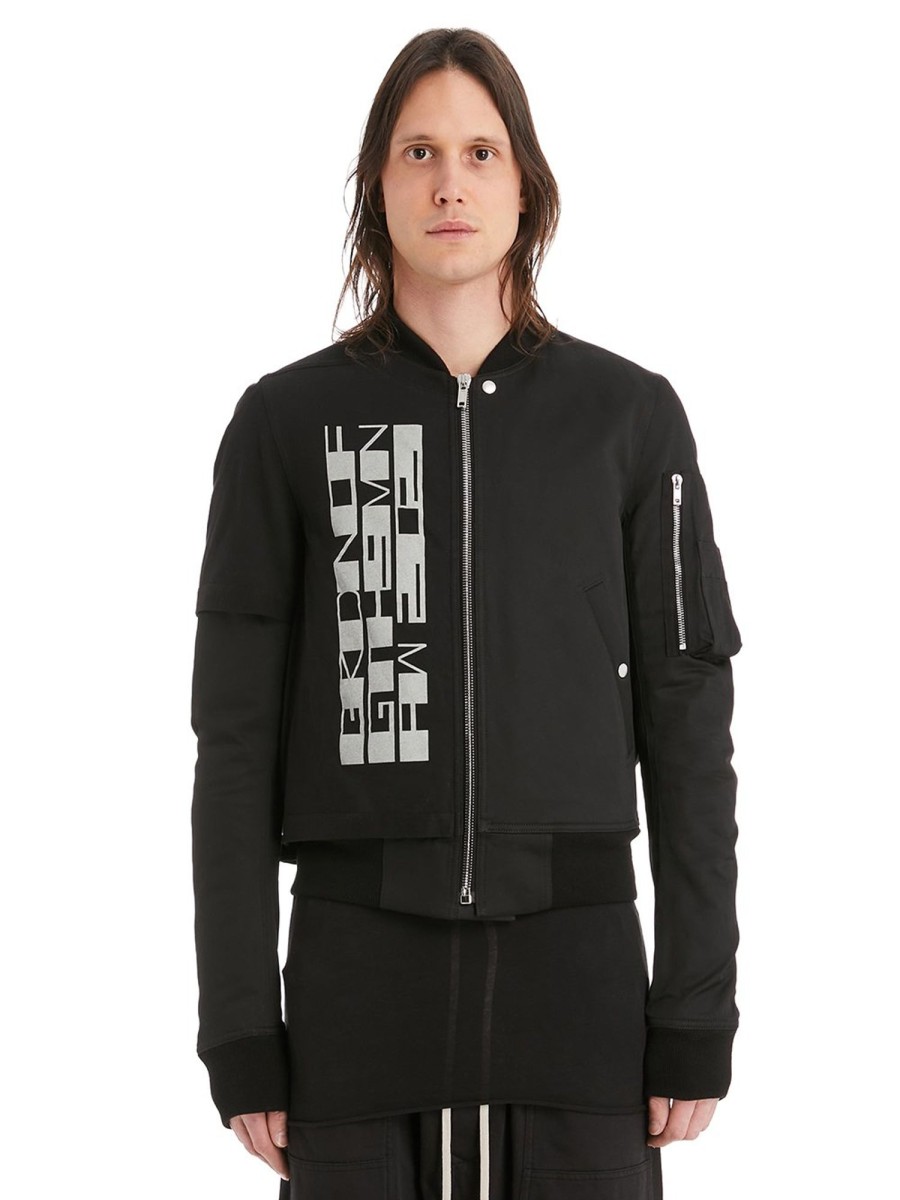 Men Rick Owens Jackets | Woven Padded Flight Bomber