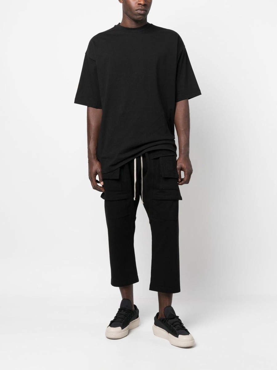 Men Rick Owens Pants | Rick Owens Drkshdw Creatch Cargo Cropped Drawstring Trousers