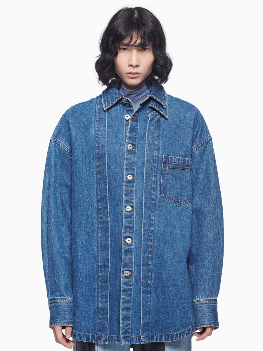 Men Feng Chen Wang Shirts | Vintage Wash Denim Shirt