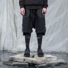 Men ISO.POETISM Pants | Shorts W. Mix Fabrics & Side Zipper Detail