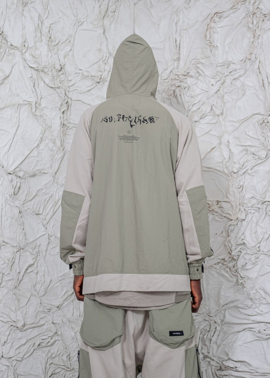 Women ISO.POETISM Sweatshirts | Mixed Fabric Hoodie W. Box Chest Pocket