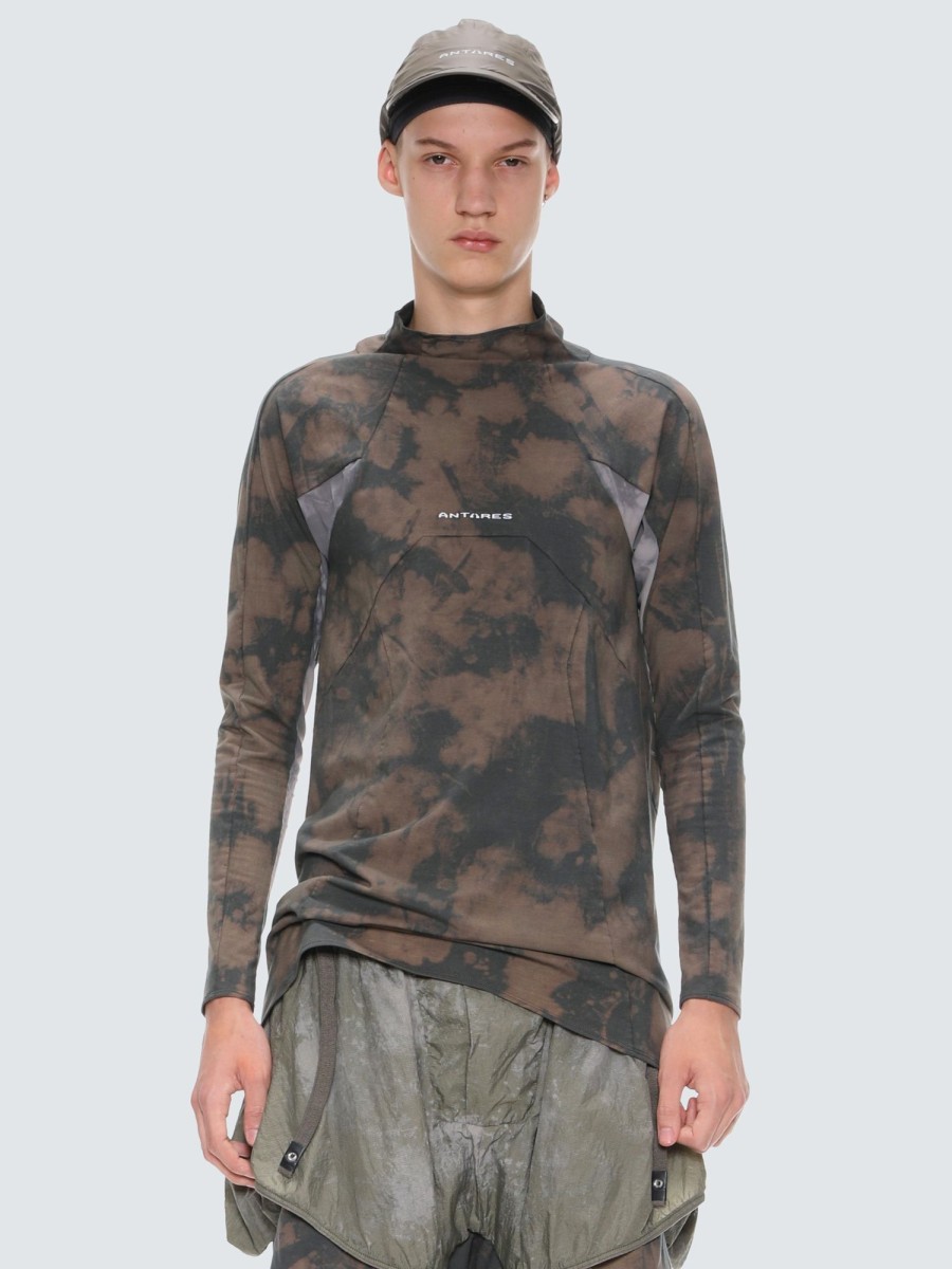 Men HAMCUS Sweatshirts | Printed Contrast Knit Panel Turtleneck