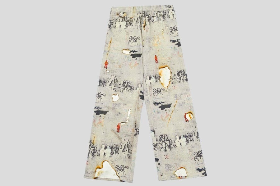 Men SANKUANZ Pants | Printed Distressed Pants