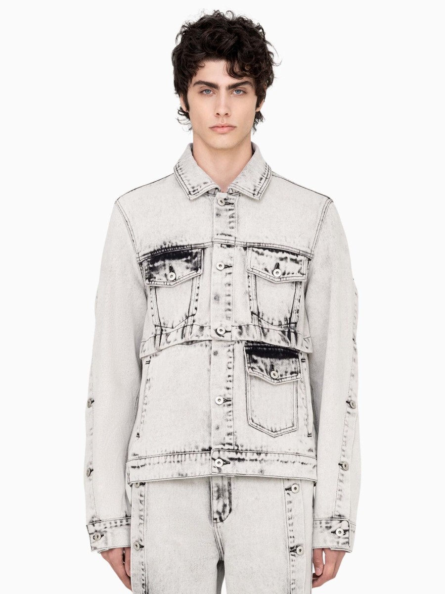 Men Feng Chen Wang Jackets | Feng Chen Wang 2 In 1 Denim Jacket