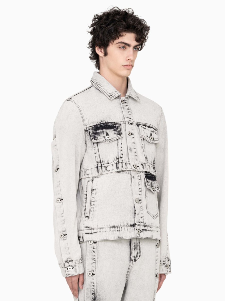 Men Feng Chen Wang Jackets | Feng Chen Wang 2 In 1 Denim Jacket