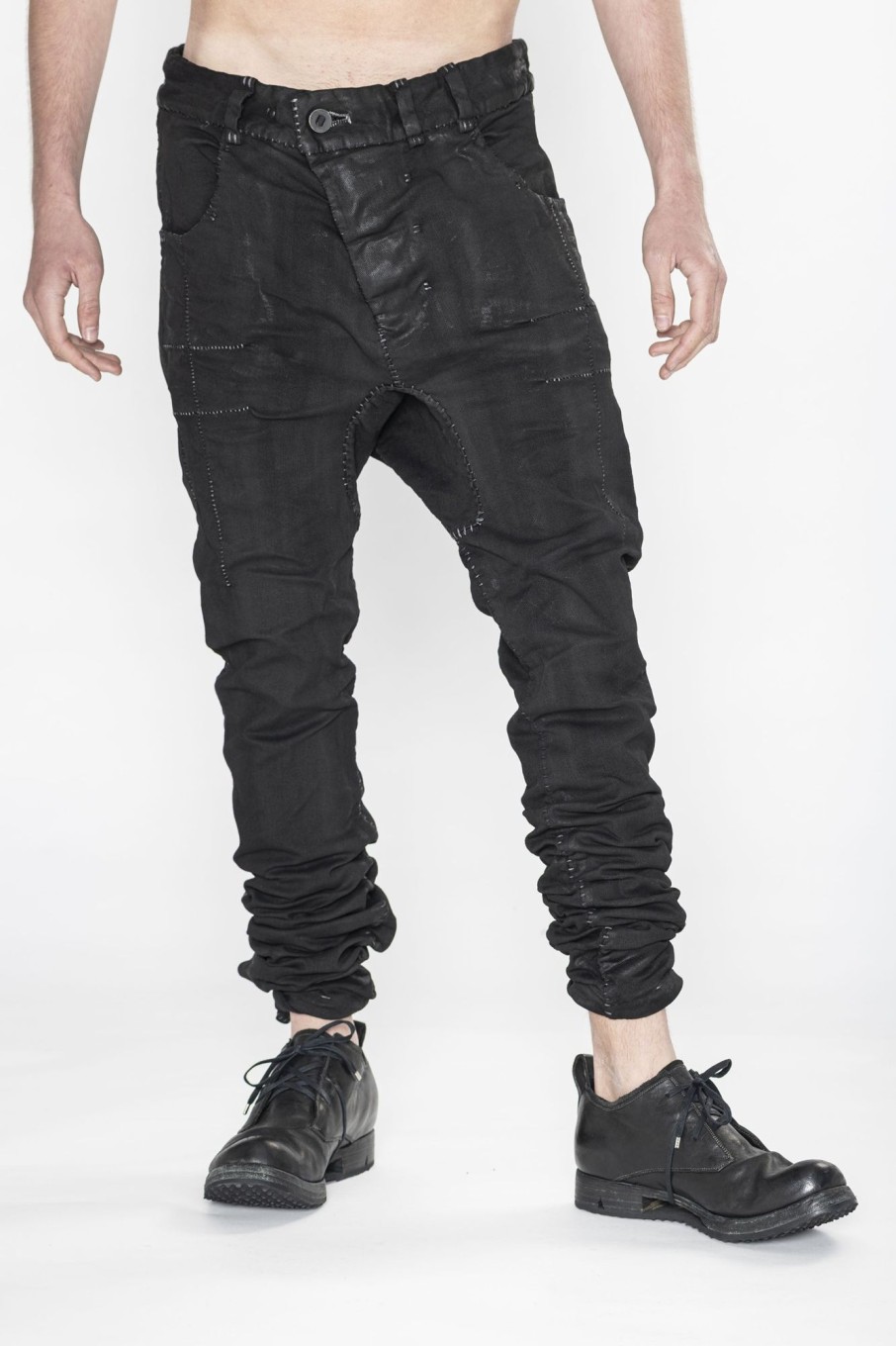 Men Boris Bidjan Saberi Pants | P13 Hand Stitched Tight Fit Pants