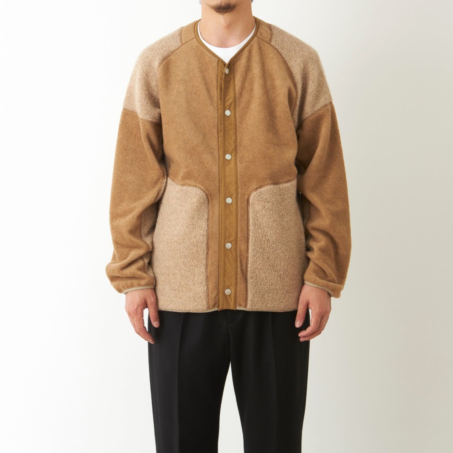 Men White Mountaineering Jackets | White Mountaineering Knitted Pachwork Fleece Blouson