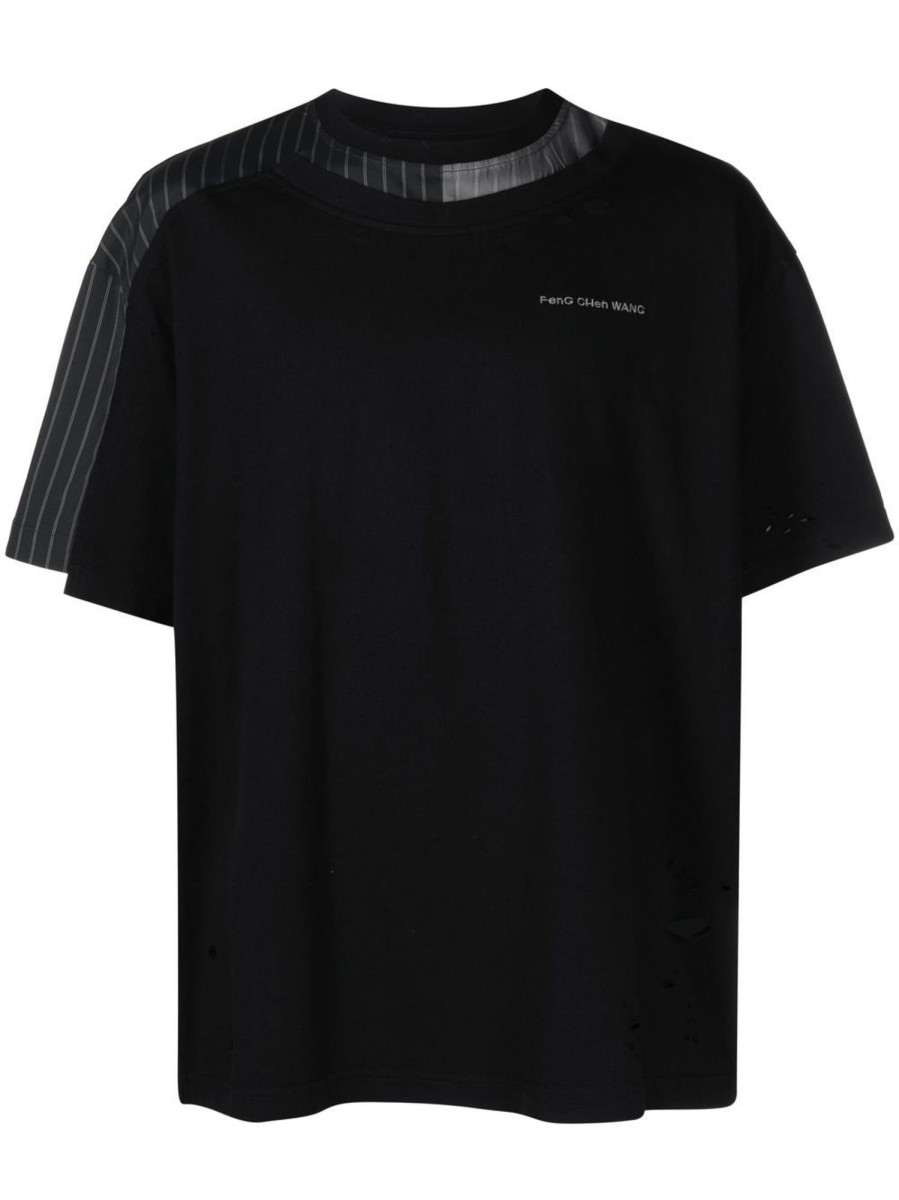 Men Feng Chen Wang T-Shirts | Feng Chen Wang Patchwork Striped T Shirt