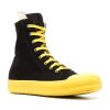 Men Rick Owens Sportssko | Hightop Sneaker Black/Yellow