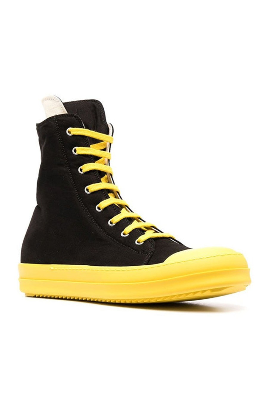 Men Rick Owens Sportssko | Hightop Sneaker Black/Yellow