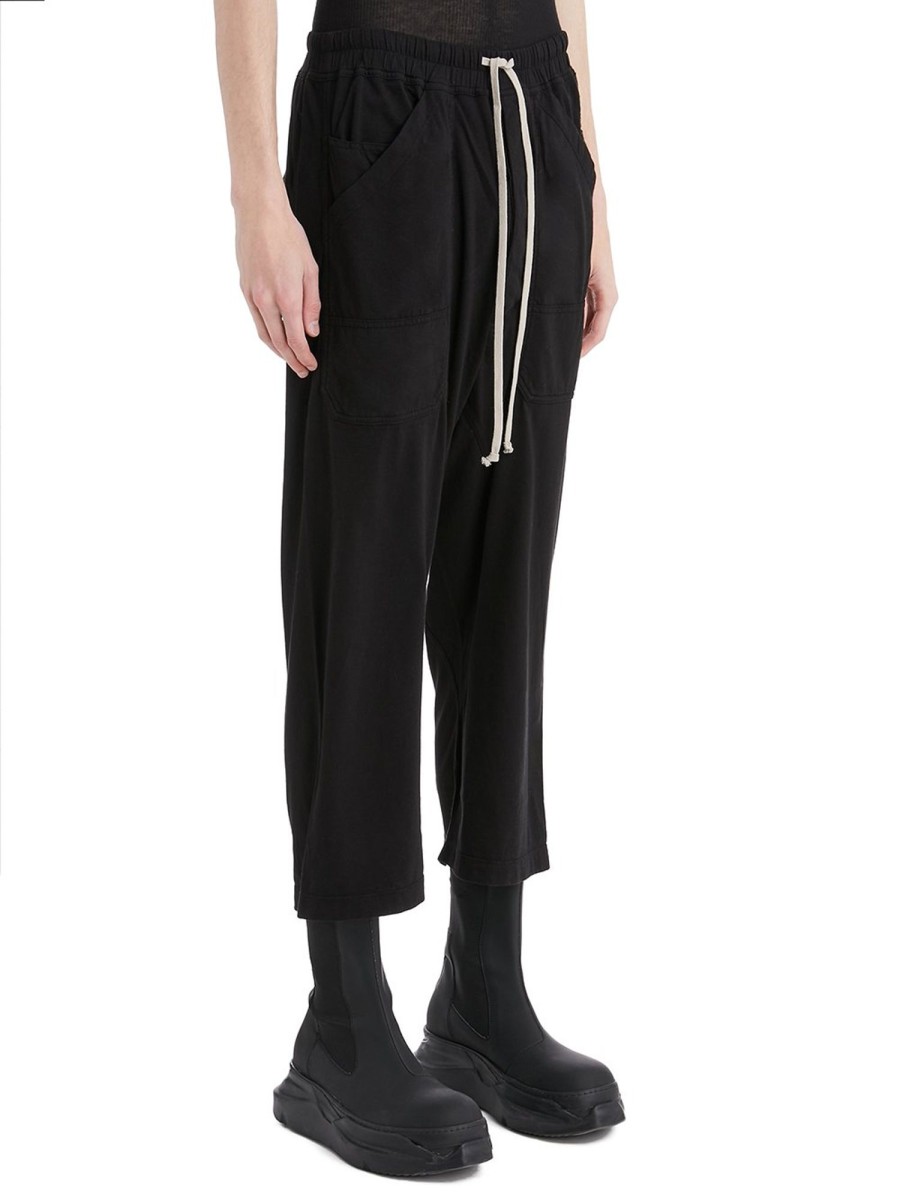 Men Rick Owens Pants | Rick Owens Phlegethon Cargo Drawstring Cropped Pants