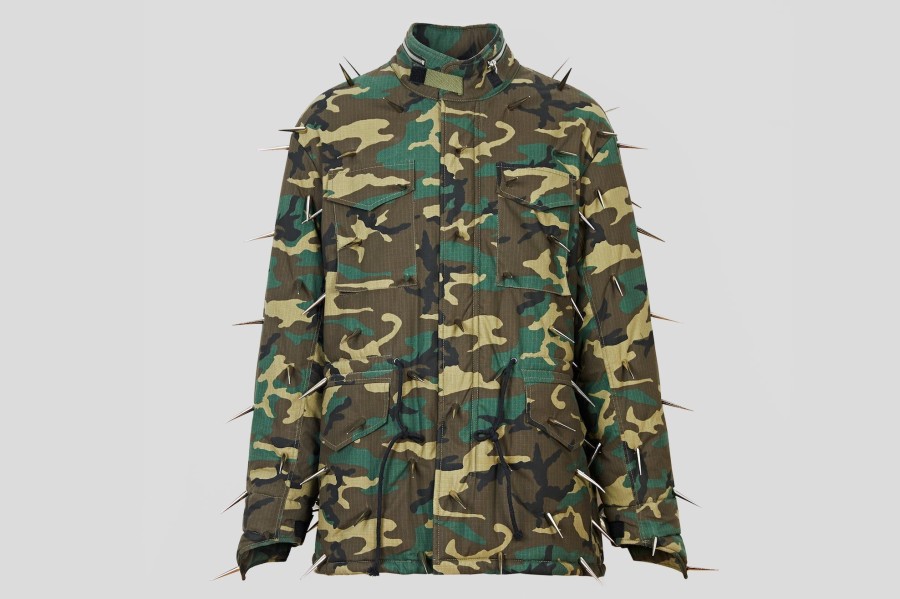 Men SANKUANZ Jackets | Camouflage Spikes Jacket