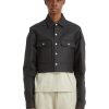 Men Rick Owens Jackets | Rick Owens Drkshdw Woven Jacket Cropped Outershirt