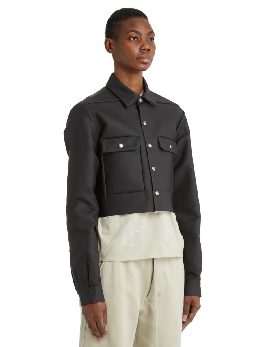 Men Rick Owens Jackets | Rick Owens Drkshdw Woven Jacket Cropped Outershirt